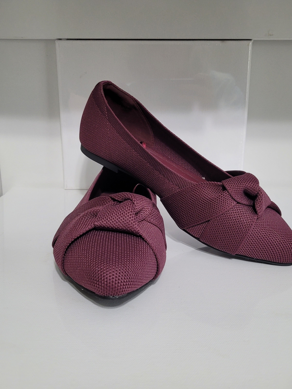 Lane Bryant Knot-Detail Pointed Toe Flats in Plum